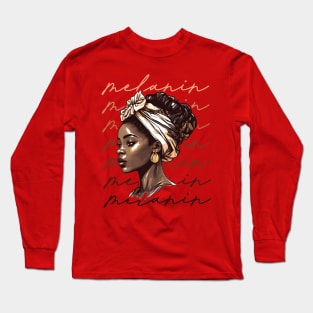 Melanin - Black Girl Art Long Sleeve T-Shirt